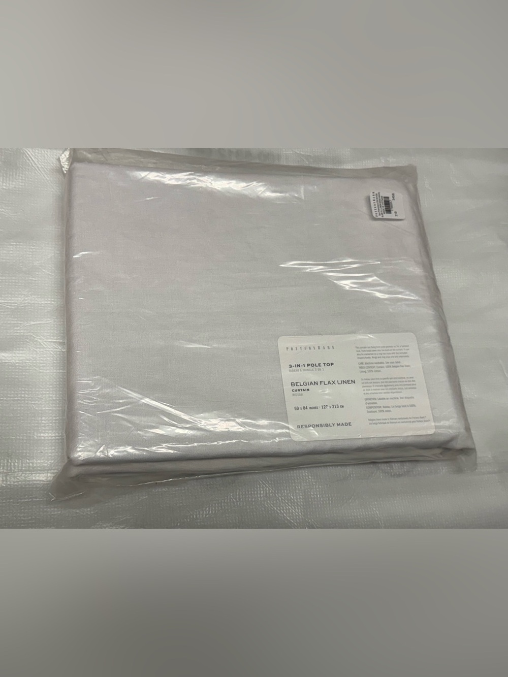 Pottery Barn Belgian Flax Linen 3-in-1 Pole Top Curtain (New)
